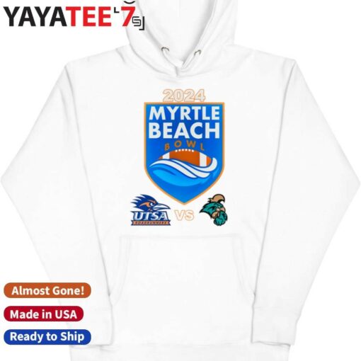 Official Coastal Carolina Chanticleers vs. UTSA Roadrunners 2024 Myrtle Beach Bowl Matchup T-Shirt