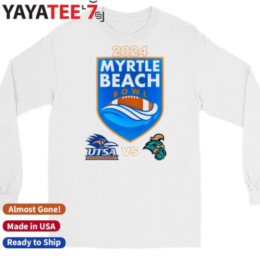 Official Coastal Carolina Chanticleers vs. UTSA Roadrunners 2024 Myrtle Beach Bowl Matchup T-Shirt