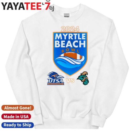 Official Coastal Carolina Chanticleers vs. UTSA Roadrunners 2024 Myrtle Beach Bowl Matchup T-Shirt