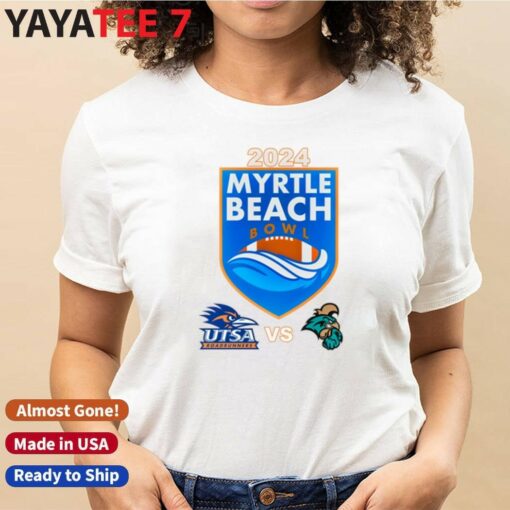 Official Coastal Carolina Chanticleers vs. UTSA Roadrunners 2024 Myrtle Beach Bowl Matchup T-Shirt