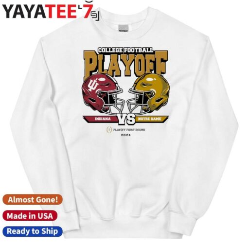 Official Indiana Hoosiers vs. Notre Dame 2025 College Football Playoff First Round Head-To-Head T-Shirt