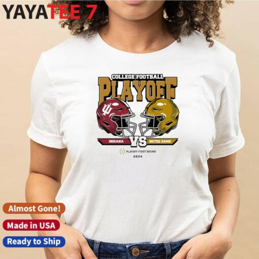 Official Indiana Hoosiers vs. Notre Dame 2025 College Football Playoff First Round Head-To-Head T-Shirt