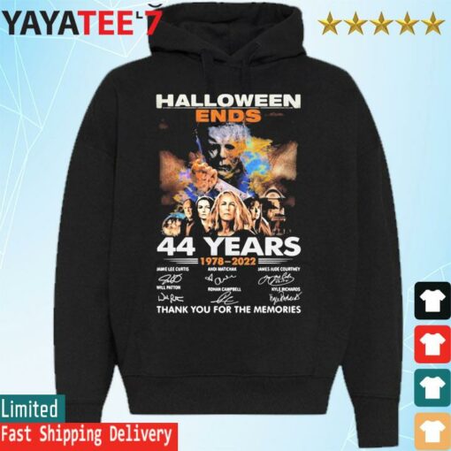 Official Michael Myers Halloween Ends 44 years 1978-2022 thank you for the memories signatures shirt