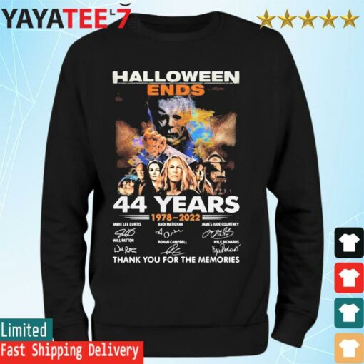 Official Michael Myers Halloween Ends 44 years 1978-2022 thank you for the memories signatures shirt