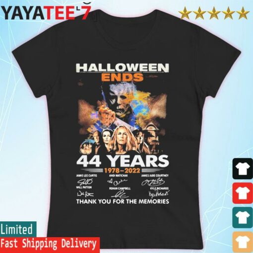 Official Michael Myers Halloween Ends 44 years 1978-2022 thank you for the memories signatures shirt