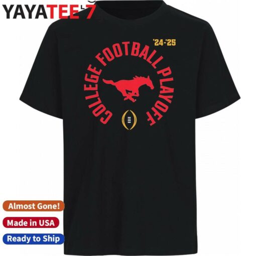 Official SMU Mustangs 2024-25 College Football Playoff Logo T-Shirt