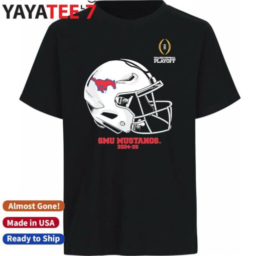 Official SMU Mustangs 2025 College Football Playoff SMU Helmet T-Shirt