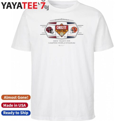 Official South Carolina Gamecocks vs Illinois Fighting Illini 2024 2024 Cheez-It Citrus Bowl 2-Team Helmet T-Shirt