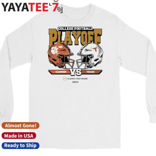 Official Texas Longhorns vs. Clemson Tigers 2025 College Football Playoff First Round Head-To-Head T-Shirt