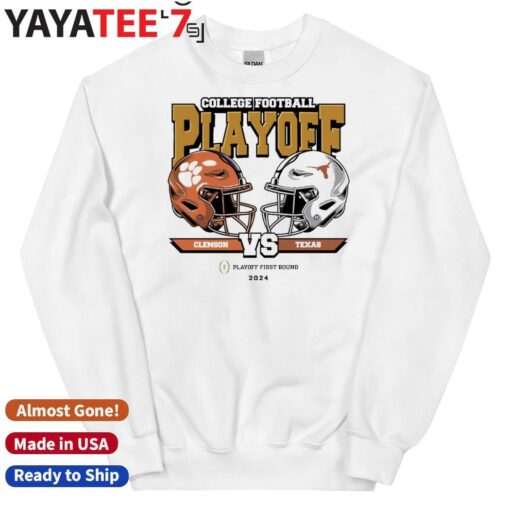 Official Texas Longhorns vs. Clemson Tigers 2025 College Football Playoff First Round Head-To-Head T-Shirt