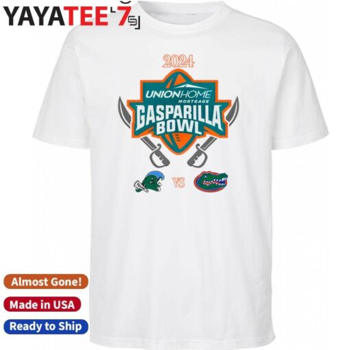 Official Tulane Green Wave vs. Florida Gators 2024 Union Home Mortgage Gasparilla Bowl Matchup T-Shirt