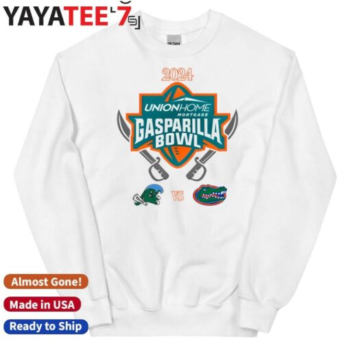 Official Tulane Green Wave vs. Florida Gators 2024 Union Home Mortgage Gasparilla Bowl Matchup T-Shirt