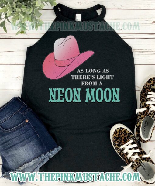 As Long As There’s Light From A Neon Moon Vintage Country Style District Tank Top  Rocker Vintage Tank