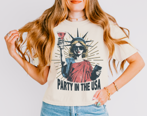 Comfort Colors CROP Party In The USA Swifty Tee Adult Sizes