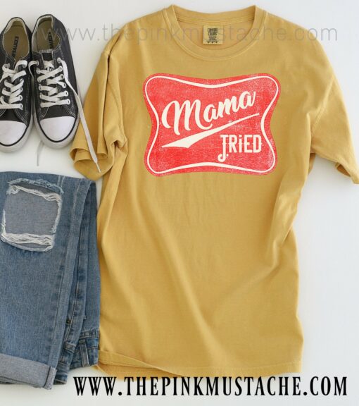 Comfort Colors Mustard Mama Tried T-Shirt  Comfort Colors Mustard Tee  Funny Country Music Tee Southern Tee