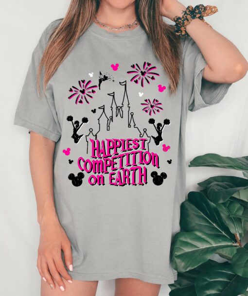 Gray Comfort Colors Happiest Competition On Earth Youth and Adult Sizes Cheer Competition Shirt