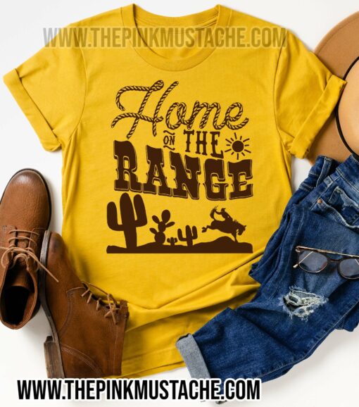 Home On The Range Mustard Bella Shirt Country Western Tee Western Style T-Shirt