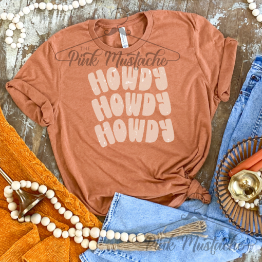 Howdy Howdy Howdy Stacked Tee Youth and Adult Sizes Available Country Western Unisex Softstyle T-Shirt