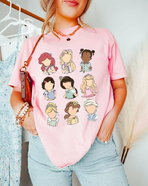 Magical Princesses Faceless Shirt Bella or Comfort Colors Youth and Adult Sizing