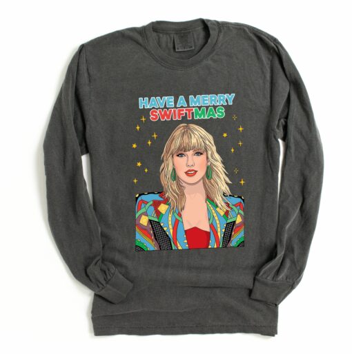 Merry Swiftmas Comfort Colors Long Sleeve Tee