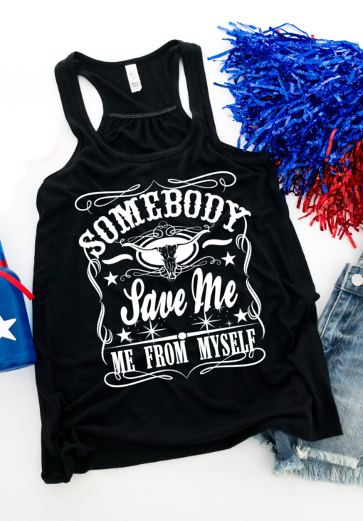 Somebody Save Me From Myself Concert Tank – Cropped or Flowy