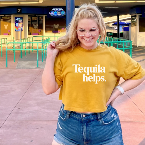 Tequila Helps Classy Cropped Tee  Funny Alcohol Cropped Tee Summer Cropped Tee