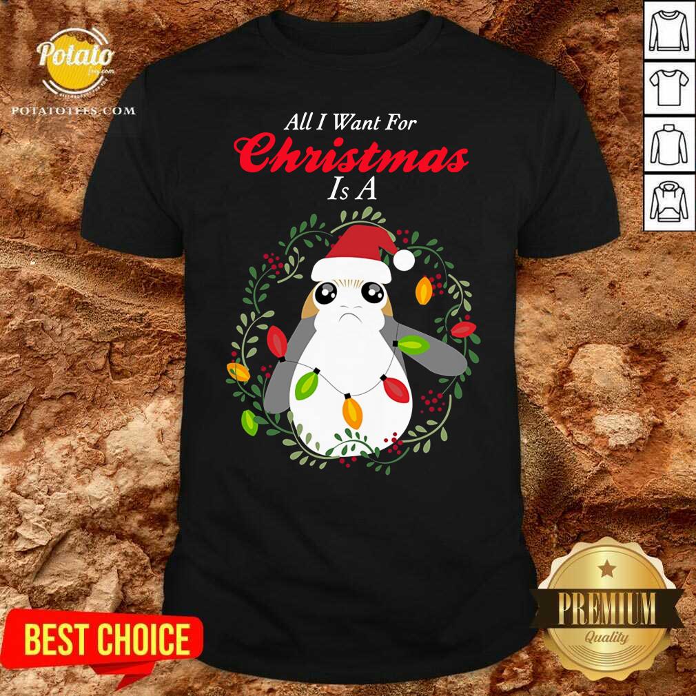 Happy Star Wars Porg All I Want Christmas Shirt Happy Star Wars Porg All I Want Christmas Shirt