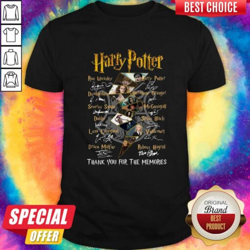Harry Potter Logo Characters Thank You For The Memories Signatures Shirt