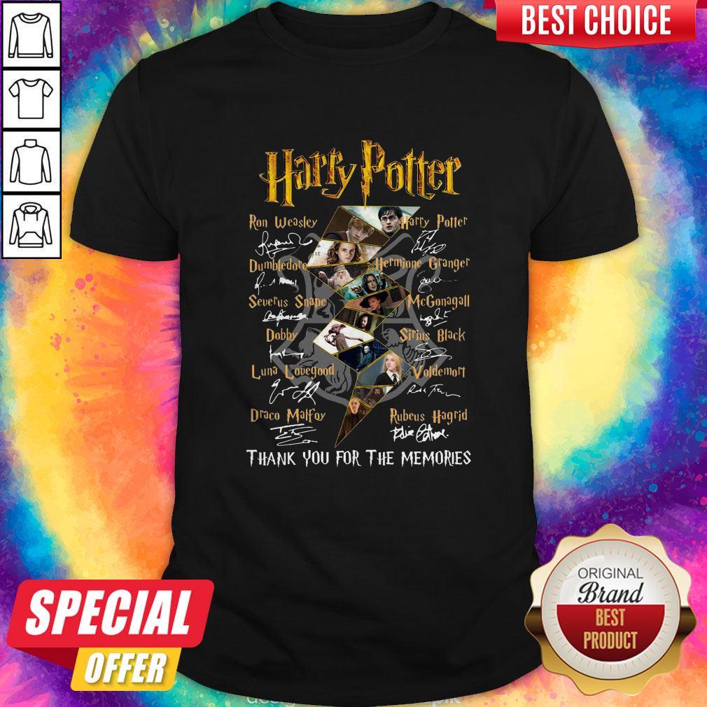 Harry Potter Logo Characters Thank You For The Memories Signatures Shirt Harry Potter Logo Characters Thank You For The Memories Signatures Shirt