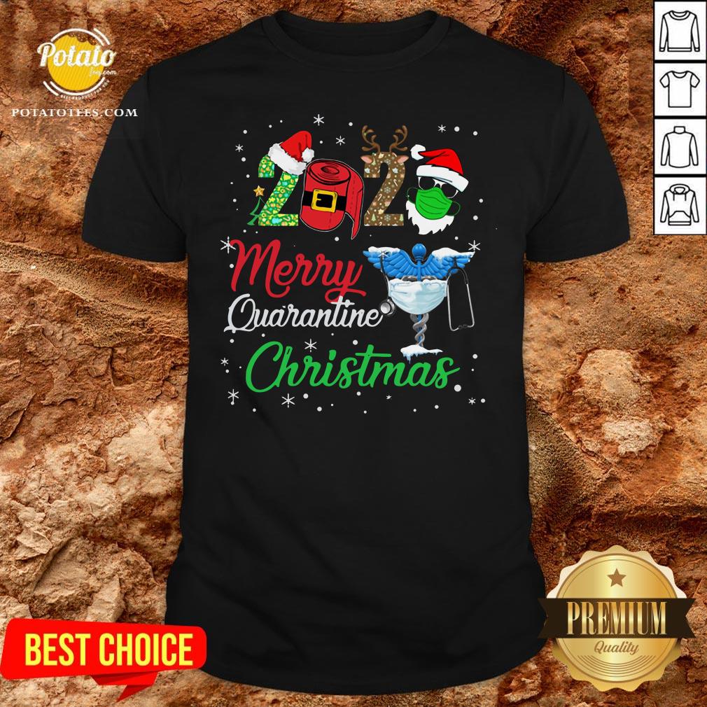 Hot 2020 Merry Quarantine Christmas Nurse Face Mask Gift Shirt Hot 2020 Merry Quarantine Christmas Nurse Face Mask Gift Shirt