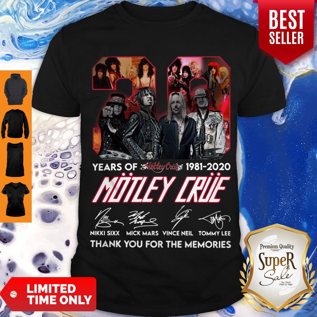 Hot 39 Year Of 1981 2020 Motley Crue Signature Thank You For The Memories Shirt Hot 39 Year Of 1981 2020 Motley Crue Signature Thank You For The Memories Shirt