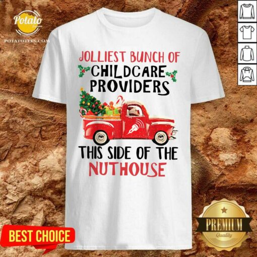 Hot Jolliest Bunch Of Childcare Providers This Side Of The Nuthouse Christmas T-Shirt