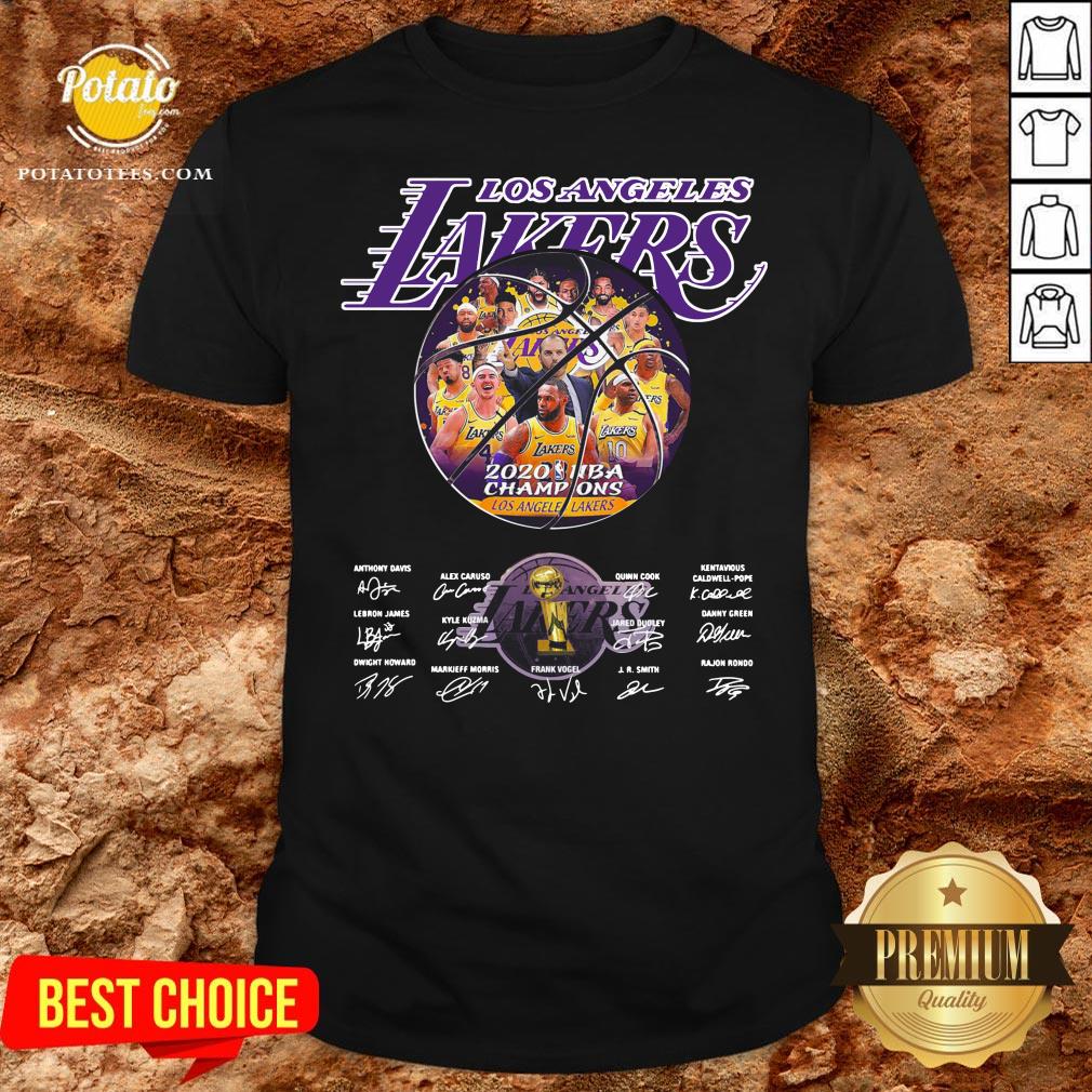 Hot Los Angeles Lakers 2020 NBA Champions Los Angeles Lakers Signature Shirt Hot Los Angeles Lakers 2020 NBA Champions Los Angeles Lakers Signature Shirt