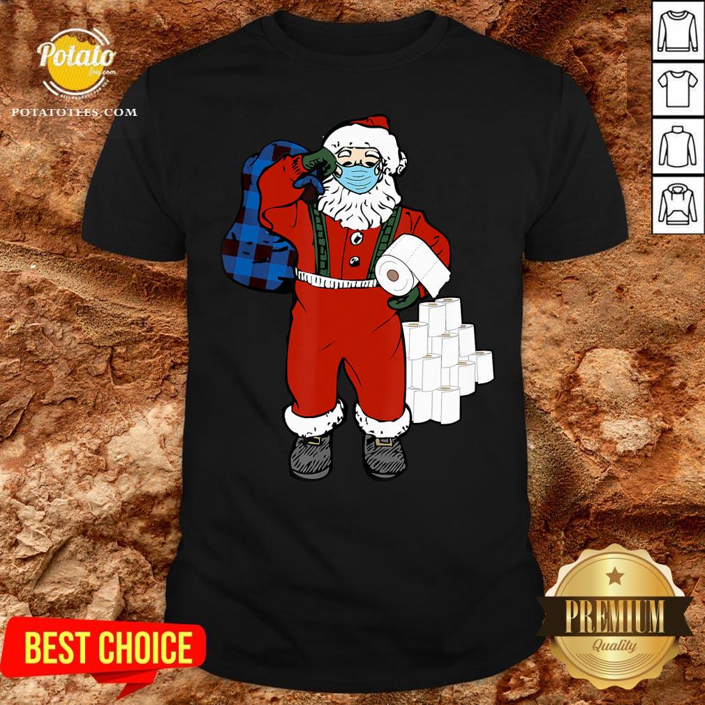 Hot Santa With Face Mask And Toilet Paper Christmas Shirt Hot Santa With Face Mask And Toilet Paper Christmas Shirt