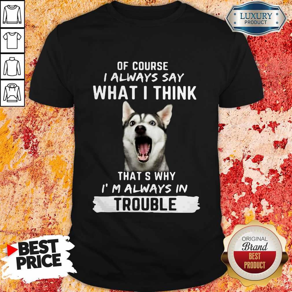 Husky Of Course I Always Say What I Think Thats Why I’m Always In Trouble Shirt Husky Of Course I Always Say What I Think Thats Why I’m Always In Trouble Shirt