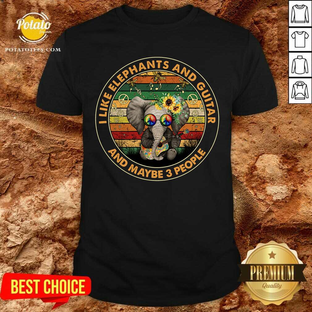 I Like Elephants And Guitar Shirt I Like Elephants And Guitar Shirt