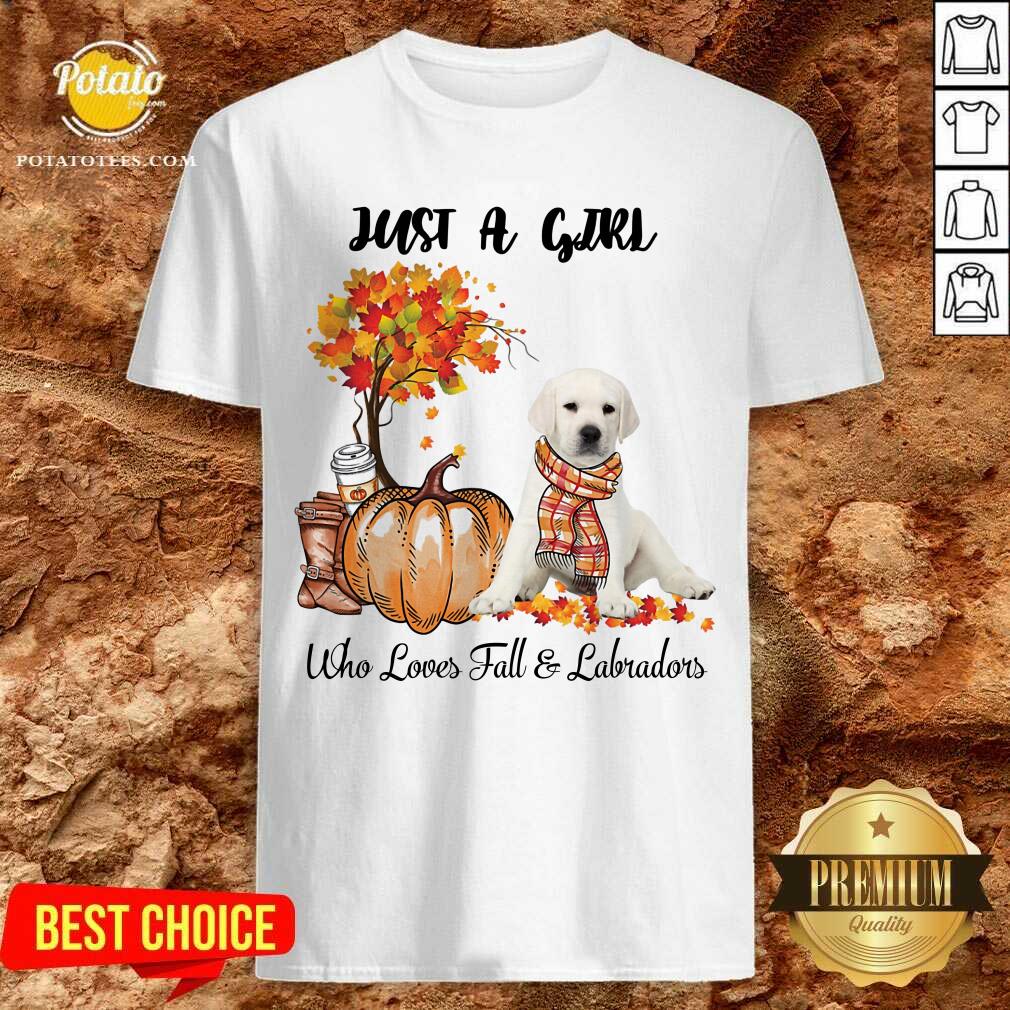 Just A Girl Who Love Fall And White Labrador Halloween Shirt Just A Girl Who Love Fall And White Labrador Halloween Shirt