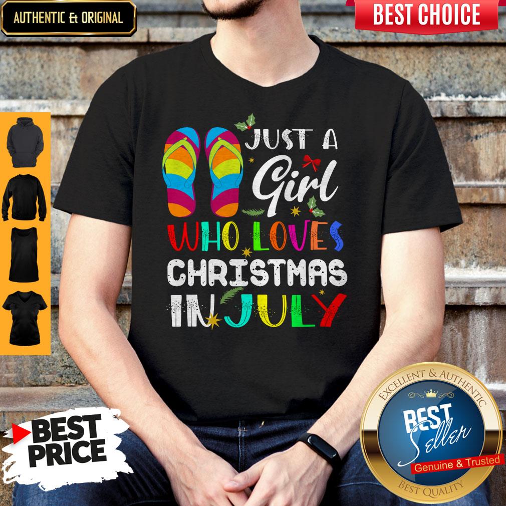 Just A Girl Who Loves Christmas In July Shirt Just A Girl Who Loves Christmas In July Shirt