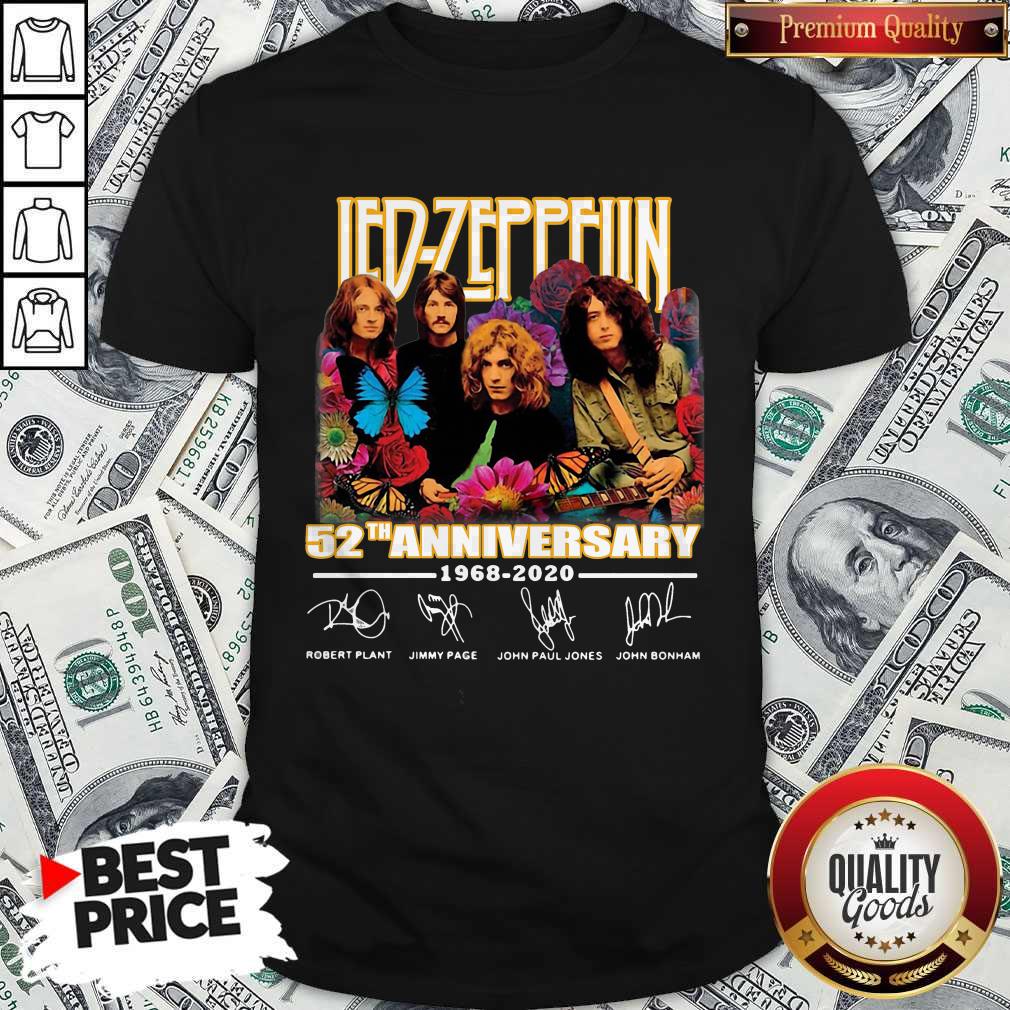 Led Zeppelin Butterfly 52 Anniversary 1968-2020 Signatures Shirt Led Zeppelin Butterfly 52 Anniversary 1968-2020 Signatures Shirt