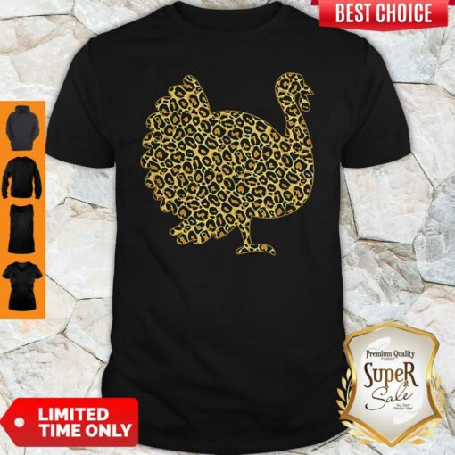 Leopard Print Turkey Thanksgiving Fall Autumn Gobble Gift Shirt