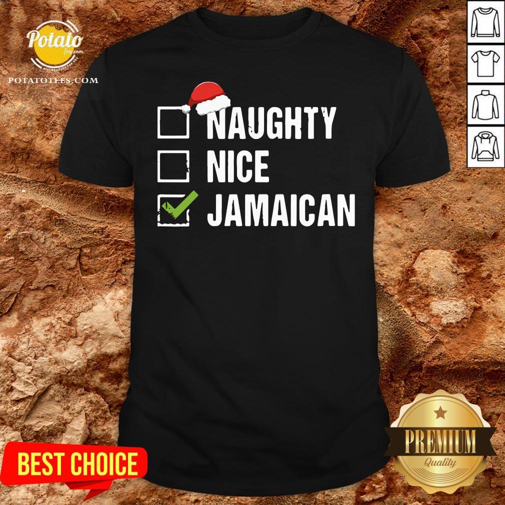 Love Naughty Nice Jamaican Santa Hat Christmas Shirt Love Naughty Nice Jamaican Santa Hat Christmas Shirt