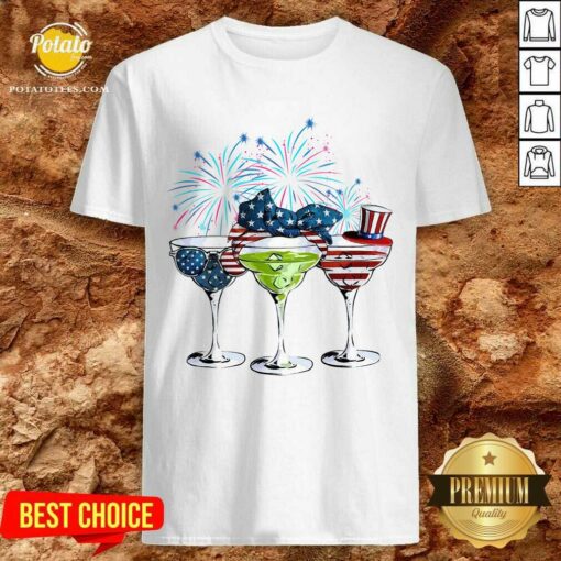 Margarita American Flag Firework 4th Of July Shirt