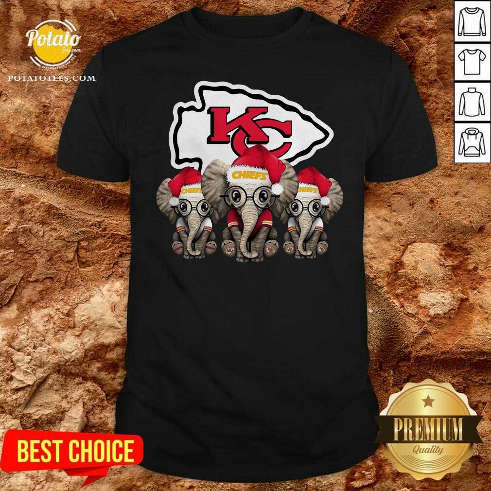 Nice Cute Kansas City Chiefs Elephant Christmas Shirt Nice Cute Kansas City Chiefs Elephant Christmas Shirt