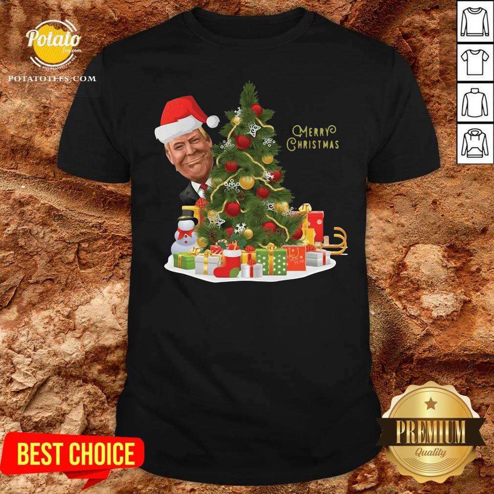 Nice Donald Trump Santa Merry Christmas Tree Shirt Nice Donald Trump Santa Merry Christmas Tree Shirt