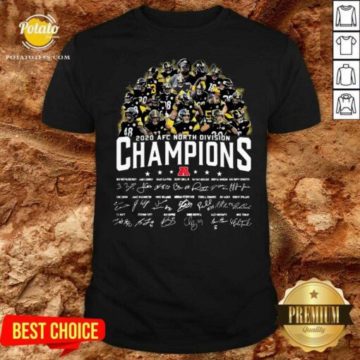 Nice Pittsburgh Steelers 2020 AFC North Division Champion Signatures Shirt