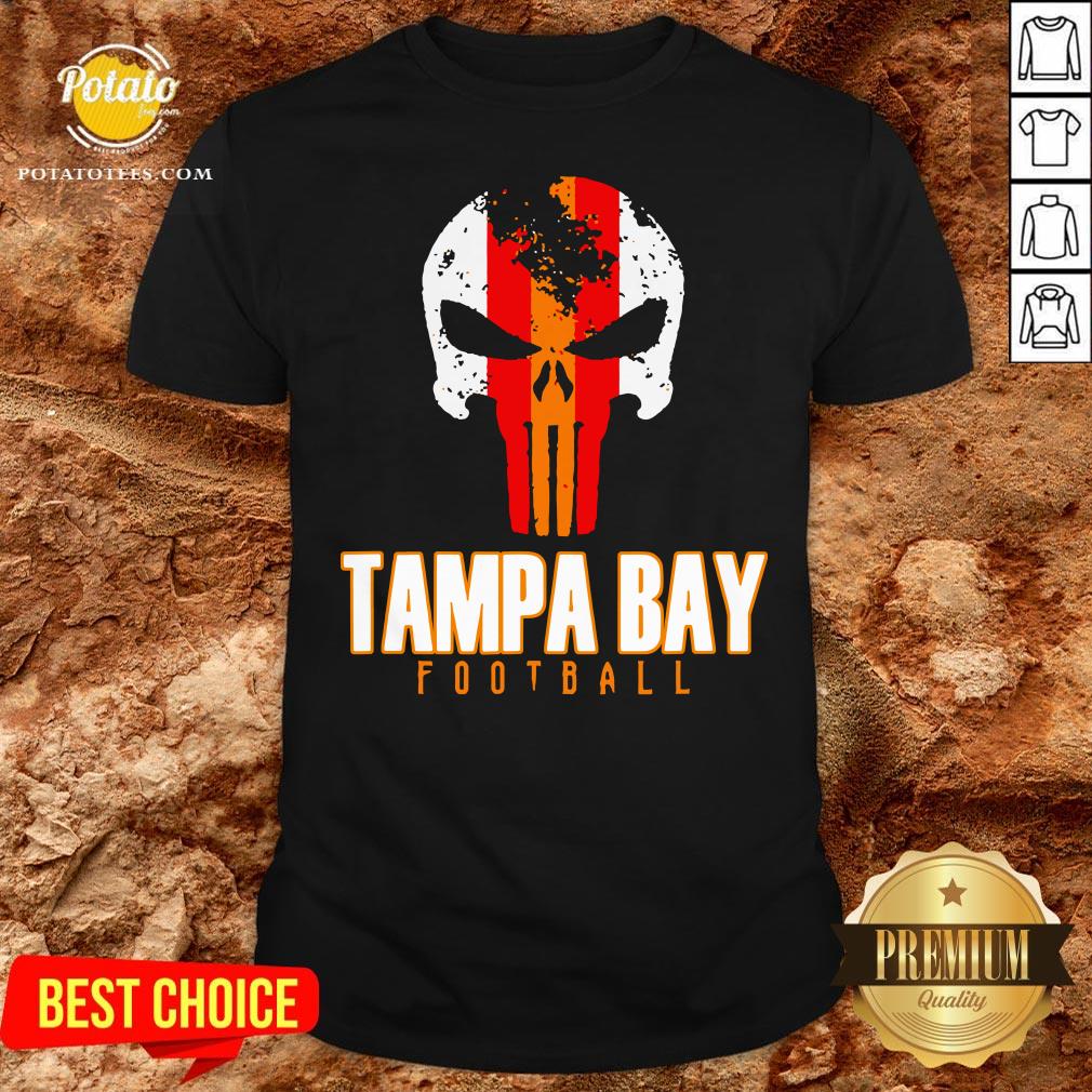 Nice Tampa Bay Varsity Style Retro Football Skull Shirt Nice Tampa Bay Varsity Style Retro Football Skull Shirt