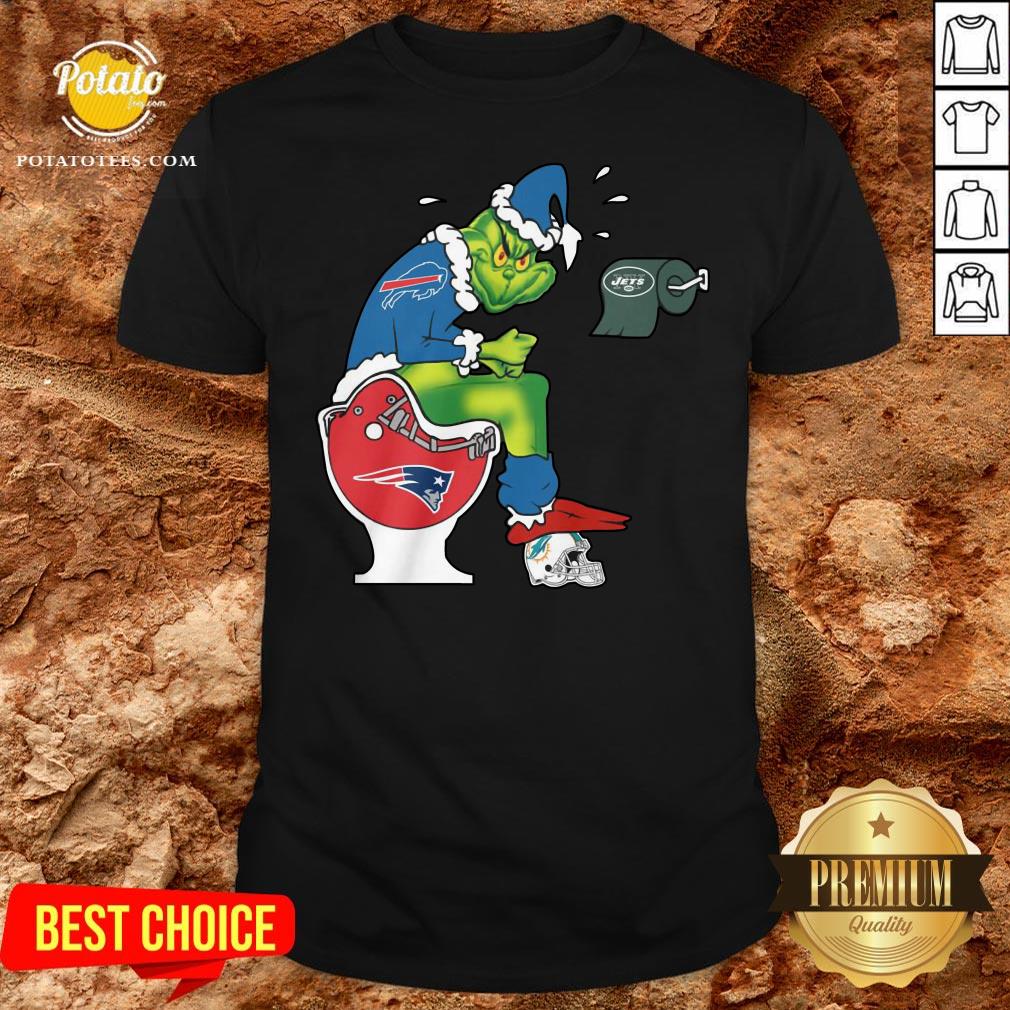 Nice The Grinch Buffalo Bills Shit On Toilet New England Patriots Christmas Shirt Nice The Grinch Buffalo Bills Shit On Toilet New England Patriots Christmas Shirt