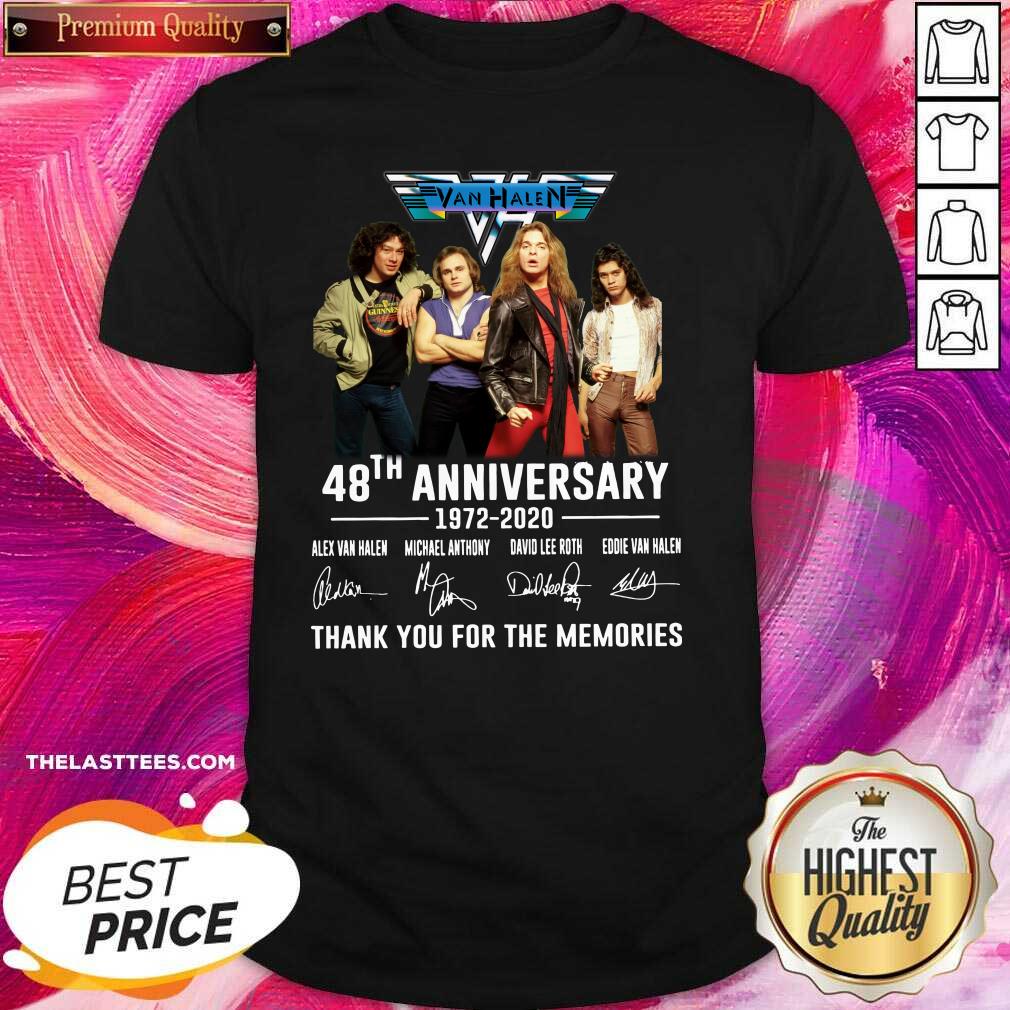 Nice Van Halen 48th Anniversary Thank You For The Memories Signatures Shirt Nice Van Halen 48th Anniversary Thank You For The Memories Signatures Shirt