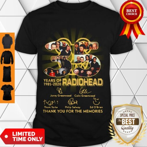 Official Radiohead English Rock Band 35th Years Of 1985-2020 Signature Shirt