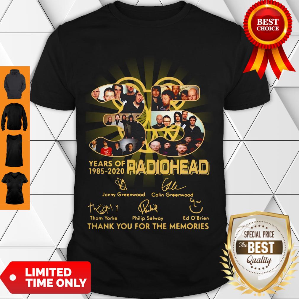 Official Radiohead English Rock Band 35th Years Of 1985-2020 Signature Shirt Official Radiohead English Rock Band 35th Years Of 1985-2020 Signature Shirt